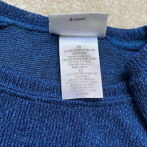 Disney Parks Mickey Mouse Pullover Knit Sweater Womens XS Blue Crew Neck - Picture 5 of 8